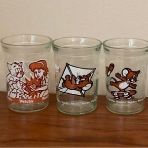 ☘️VTG (6) Welch’s Tom & Jerry Glass Jelly Jars